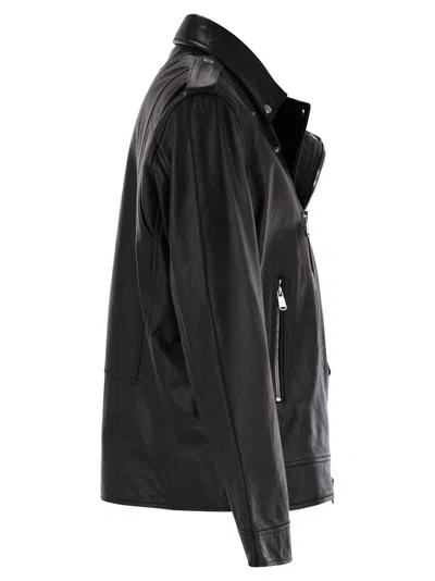 Dondup Leather Jacket In Black