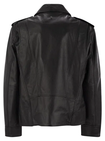 Dondup Leather Jacket In Black