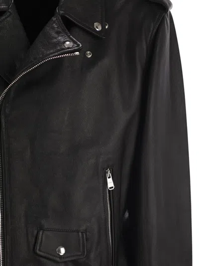 Dondup Leather Jacket In Black