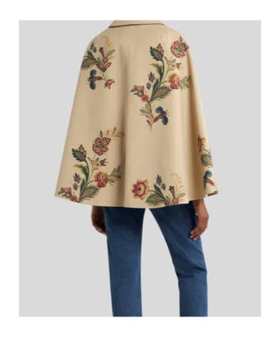 Etro Cape-style Trench Coat With Floral Print