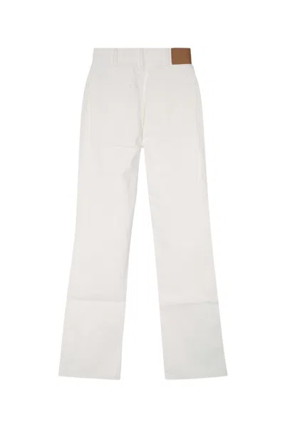 Celine Women Jeans Jane Broderie Fleurs In White