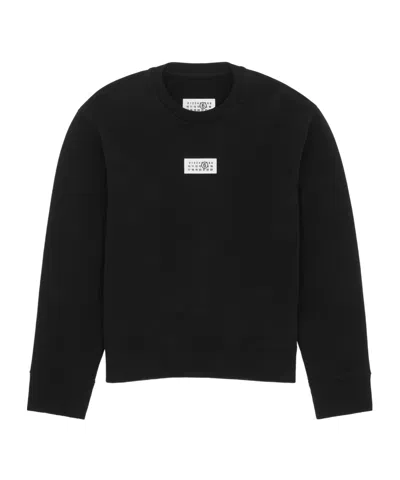 Mm6 Maison Margiela Sweatshirt Mit Nummern-applikation In Black