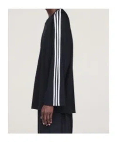Y-3 Three-stripe Long-sleeve T-shirt In Black