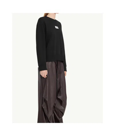 Mm6 Maison Margiela Sweatshirt Mit Nummern-applikation In Black