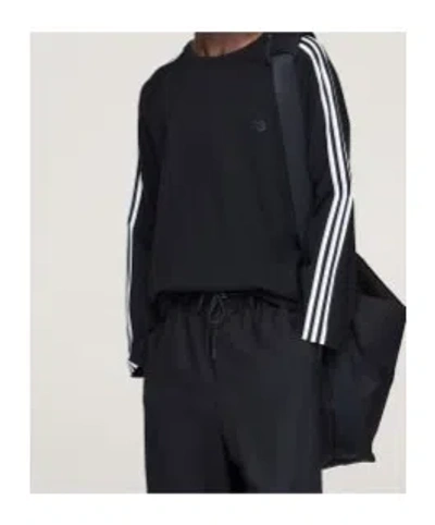 Y-3 Three-stripe Long-sleeve T-shirt In Black