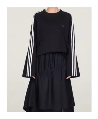 Y-3 Three-stripe Long-sleeve T-shirt In Black