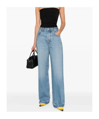 Jacquemus Denim Trousers With Belt Loops In Blue