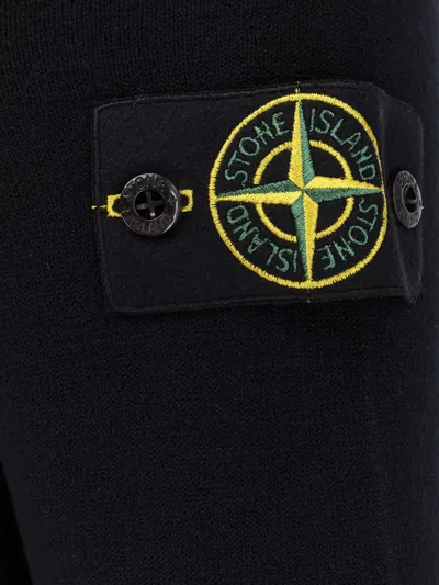 Stone Island Certified Virgin Wool Cardigan In Black
