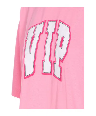 Balenciaga Vip Team Crewneck Graphic T-shirt In Pink