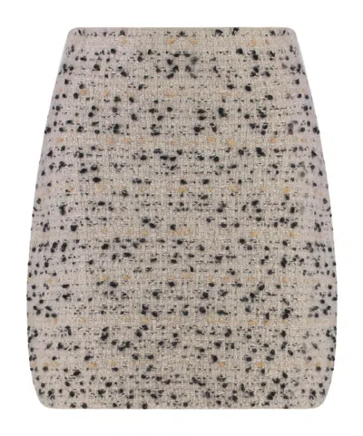 Fabiana Filippi Wool Blend Mini Skirt In Gray