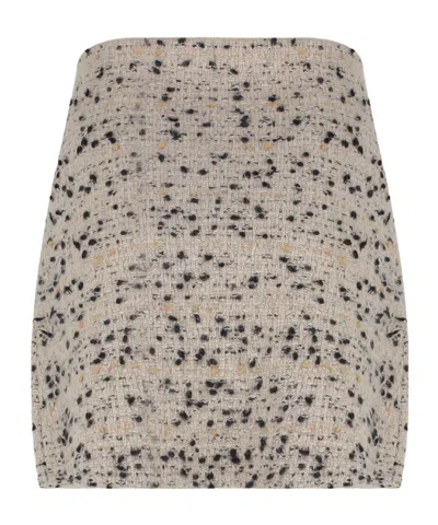 Fabiana Filippi Wool Blend Mini Skirt In Gray