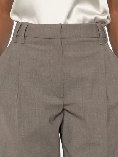 Brunello Cucinelli Dart-detail Trousers In Brown