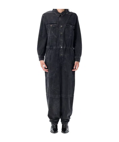 Isabel Marant Button-fastening Pocketed Jumpsuit In Black