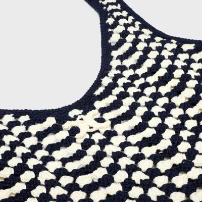 Celine Mini Skater Dress In Crochet Cotton In Black