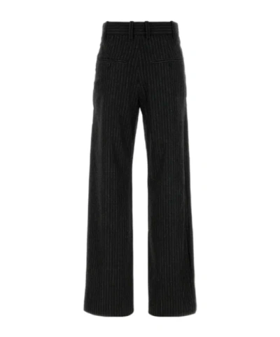 Isabel Marant Romina Pleated Pinstriped Crepe Wide-leg Pants In Black