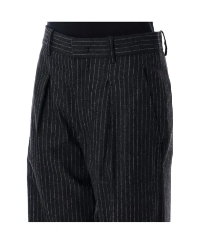 Isabel Marant Romina Pleated Pinstriped Crepe Wide-leg Pants In Black