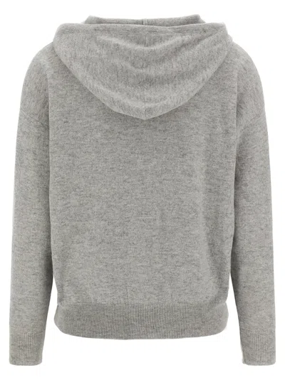 Peserico Grey Punto Luce Hooded Sweater In Gray