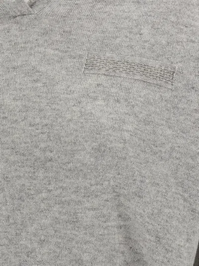 Peserico Grey Punto Luce Hooded Sweater In Gray