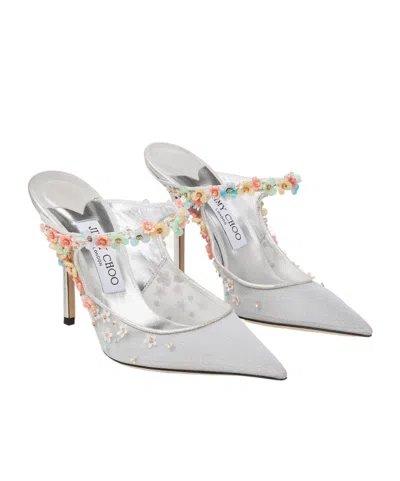 Jimmy Choo Sabot Daisy In Rete Argento  Donna
