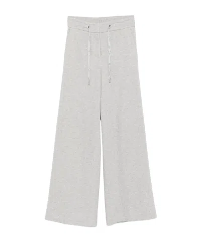 Peserico Wide-leg Pants With Elastic Waistband In Gray
