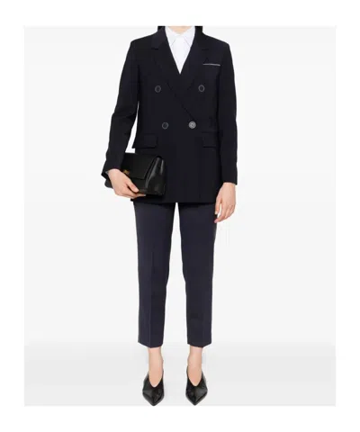 Peserico Double-breasted Blazer In Black