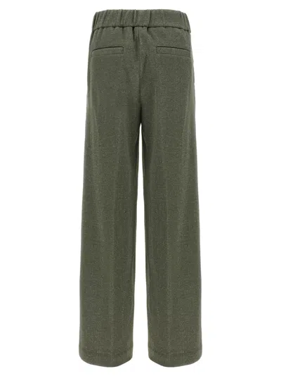 Peserico Shimmering Sweatpants Drawstring Waistband In Green