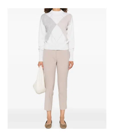 Peserico Embellished Cropped Trousers In Neutral