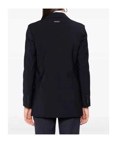 Peserico Double-breasted Blazer In Black