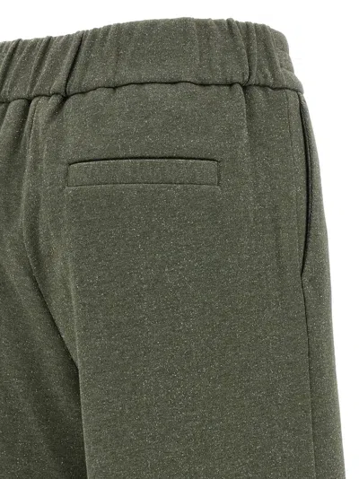 Peserico Shimmering Sweatpants Drawstring Waistband In Green
