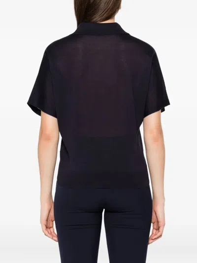 Peserico Short-sleeved Cashmere Blend Sweater With V-neckline