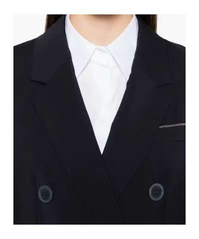 Peserico Double-breasted Blazer In Black