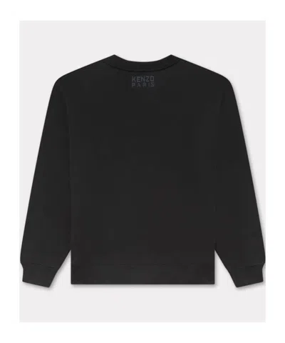 Kenzo Lightweight Tiger Sweatshirt Ribbed Cuffs In Black