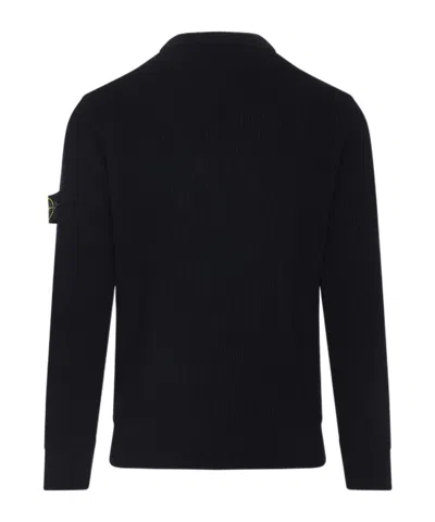 Stone Island Wool Crew Neck Pullover In Black