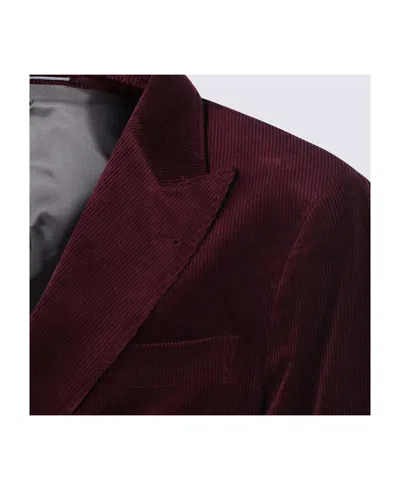 Brunello Cucinelli Velvet Double-breasted Suit Button Detailing