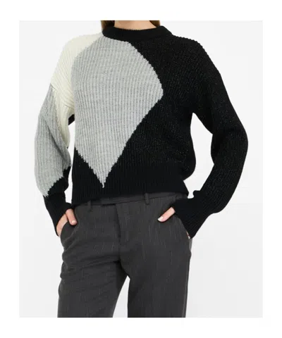 Liu •jo Color-block Knitted Sweater In Black