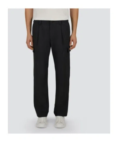 Herno Anthracite Trousers With Cargo Pockets And Belt Loops In Black