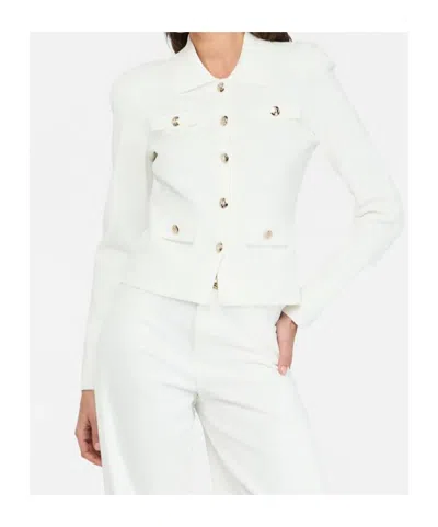 Liu •jo Liu Jo Fitted White Jacket With Classic Collar And Decorative Buttons In White