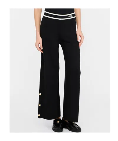 Liu •jo Liu Jo Wide-leg Trousers With Decorative Hem Buttons