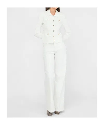 Liu •jo Liu Jo Fitted White Jacket With Classic Collar And Decorative Buttons In White