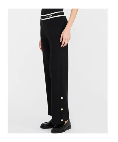 Liu •jo Liu Jo Wide-leg Trousers With Decorative Hem Buttons