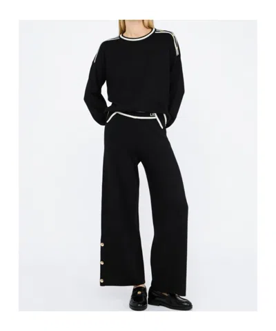 Liu •jo Liu Jo Wide-leg Trousers With Decorative Hem Buttons