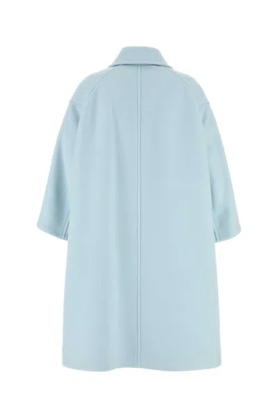 Bottega Veneta Light Blue Cashmere Coat In Blue