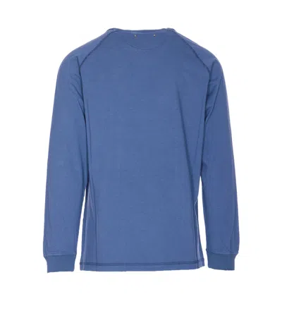 Golden Goose Crewneck Graphic Print Sweater Long Sleeves In Blue