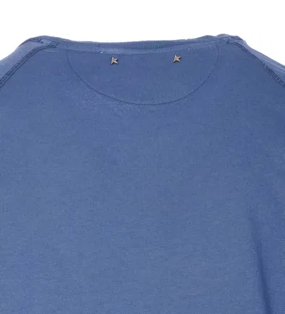 Golden Goose Crewneck Graphic Print Sweater Long Sleeves In Blue