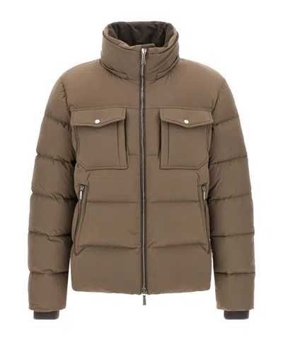 Moorer Alarick Quilted Flap-pocket Jacket In Brown