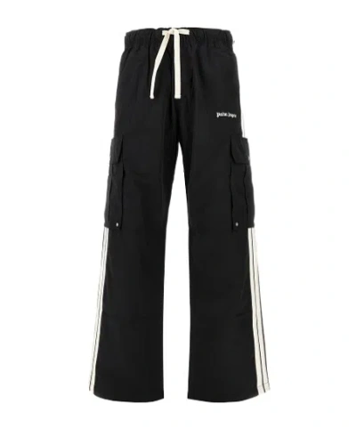 Palm Angels Side-stripe Cargo Track Pants In Black