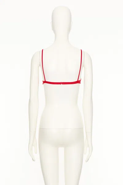 Valentino Silk Red Bra With Bow Detailing And Adjustable Straps In Red