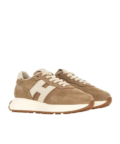 Hogan Low Top Sneakers With Rubber Sole And Suede Upper