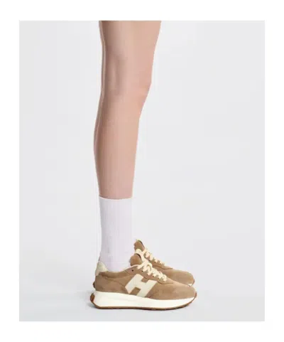 Hogan Low Top Sneakers With Rubber Sole And Suede Upper