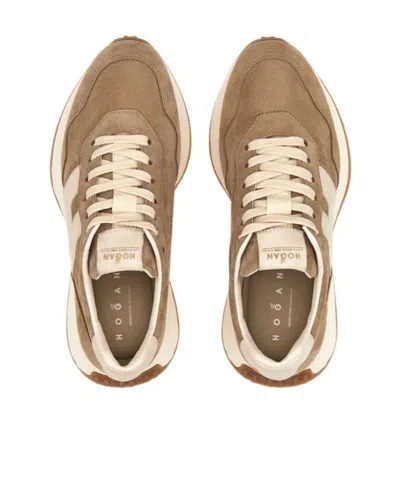 Hogan Low Top Sneakers With Rubber Sole And Suede Upper